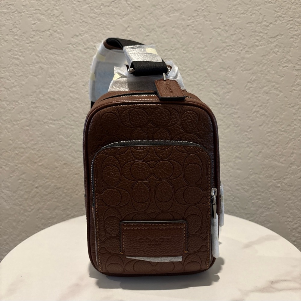 NWT Coach Brown Leather Crossbody Sling Bag for Men - Picture 5 of 13